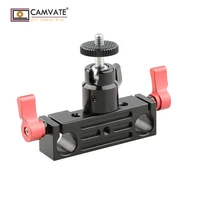 camvate dslr CAMVATE DSLR רוד קלאמפ Railblock w / כדור ראש הר 1/4 עבור 15mm רוד תמיכה Rail System C1146 אביזרים הצילום במצלמה (1)