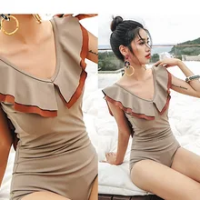 Купальник цельный женский Монокини цельные купальники для женщин купальные костюмы для женщин Guolou спина чистый шачун пляж спандекс