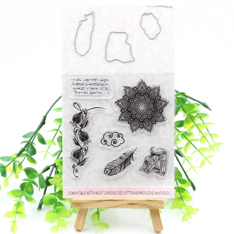 

ZFPARTY Snowflake Transparent Clear Silicone Stamp and Cutting Die set for DIY scrapbooking/photo album Decorative card making