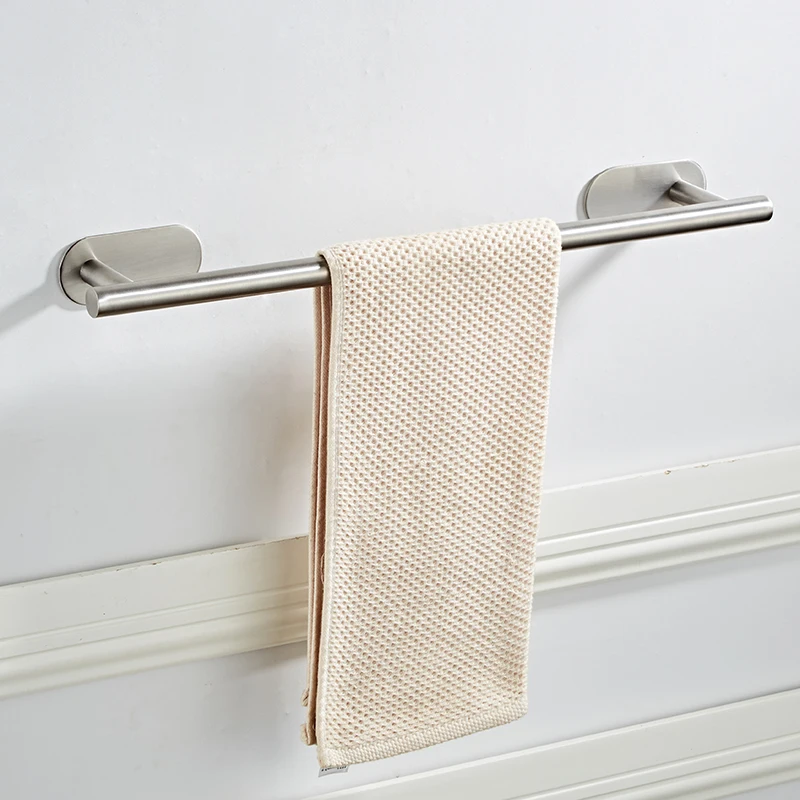 New Wall-Mounted Stainless Steel Towel rack in bathroom towel bars Hotel Home Clothes Towel Holder Storage Rail Shelf Punch free New Wall-Mounted Stainless Steel Towel rack in bathroom towel bars Hotel Home Clothes Towel Holder Storage Rail Shelf Punch free