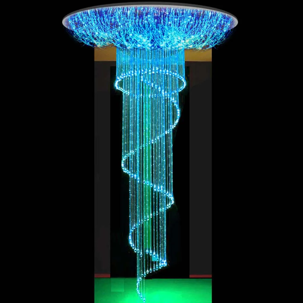 Новое современное кристаллическое волокно-оптический светильник люстра подвесной светильник ing подвесные потолочные лампы с светодиодный светильник источник украшения для гостиниц - Испускаемый цвет: Hanging lamp09