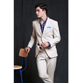 

Smoking Custom Made One Button Notch Lapel Men Suits Fashion Tuxedos Custome Homme Terno Slim Fit Blazer Style (jacket+pant)