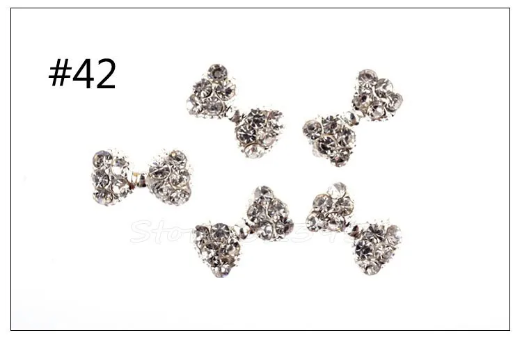 rhinestone bow tie nail art