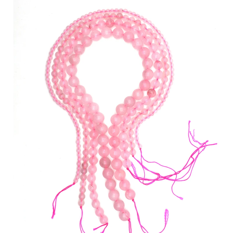 Natural Crystal Rose Pink Quartz Stone Loose Beads Round Beads For Jewelry Making DIY Bracelet Necklace 4/6/8/10/12mm Strand15'' Fashion Jewelry