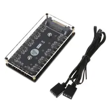 12 Way 5V RGB LED Splitter HUB with PMMA Case and Magnetic Standoff SATA 15-Pin Power Supply for ASUS/MSI 5V 3Pin LED Controller