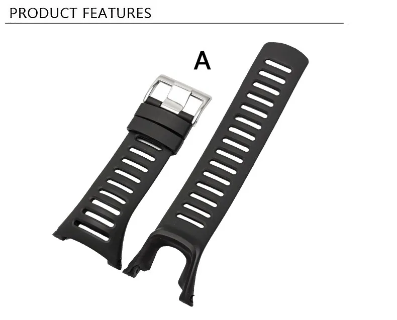 Аксессуары для часов, высококачественный силиконовый ремешок, черный резиновый ремешок, применимый SUUNTO AMBIT series 1/2/3