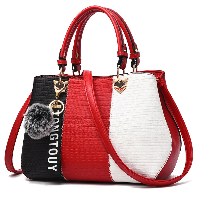 

Women's Handbag Patchwork Color Comfortable Simple Fashion High Capacity Shoulder Bag