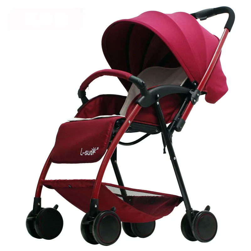 

Baby stroller 5KG Super Light Folding Umbrella carts Can Sit can LieTwo-way trolley baby High Landscape Baby Stroller