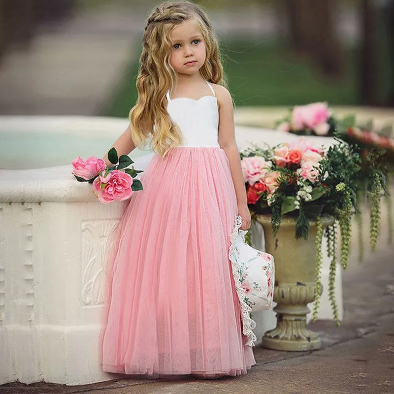 Baby Girl Formal Princess Dress Baby Girls Wedding Party Prom Backless