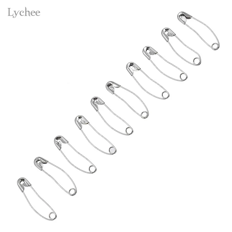 Lychee 100 шт. изогнутые безопасные булавки из нержавеющей стали для шитья, рукоделия, рукоделия, Швейные аксессуары ручной работы