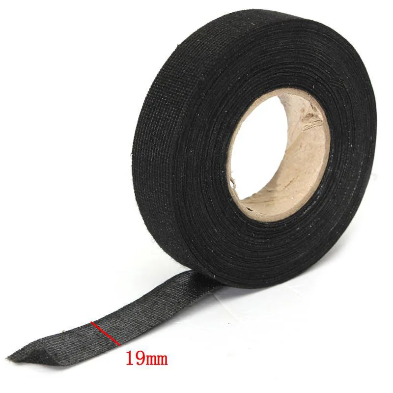 

1 Pcs 15m Automotive Wiring Harness Electrical Tape 15M*19MM Heat-resistant Adhesive Cloth Fabric Tape Cable For Car Auto