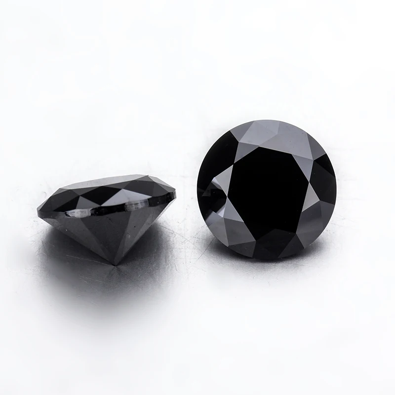 

CHEESTAR GEMS Black Color Loose moissanites stone 8.0mm round Brilliant cut Moissanites gemstones synthetik diamonds stone