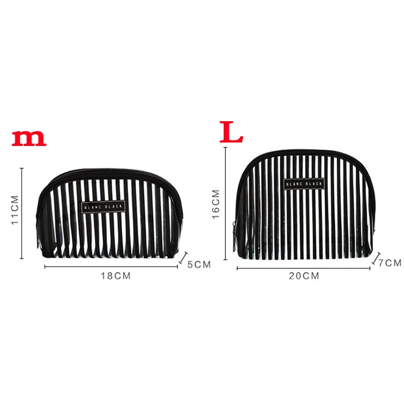 السفر المنظم PVC تجميل ضد الماء أكياس الأزياء مخطط الرجال والنساء مستحضرات التجميل غسل حقيبة شفافة المحمولة التجميل أكياس