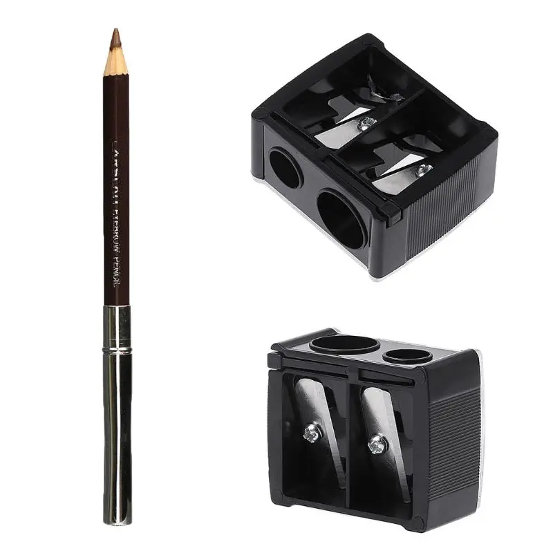 Двойной отверстия точилка для Косметическая подводка для глаз карандаш + точилка макияж комплект практические подводки глаз Ручка