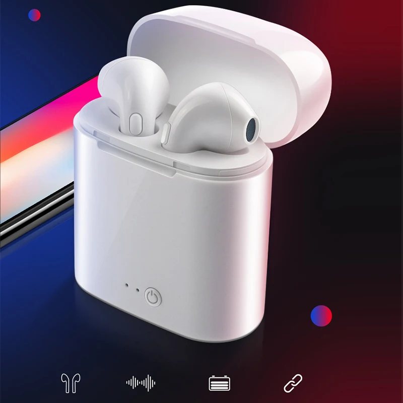 

i7s TWS Wireless Bluetooth Earphone In-ear Stereo Earbud Headset With Charging Box Mic For iPhone XS 6s Xiaomi Android Earphone