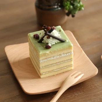 

Japan Zakka Style Wooden Serving Tray Cake Bread Breakfast Mini Plates Sushi Square Food Container No Plaint 4 Inch Wood