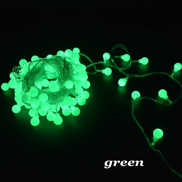 Green 6 м/10 м/20 м/30 м/50 м водонепроницаемый праздничный светодиодный светильник ing струнные Феи гирлянда светодиодный шар струнный светильник s Рождественский светильник для свадебной вечеринки - Испускаемый цвет: Green
