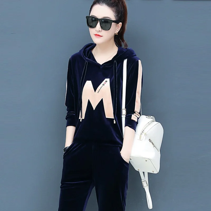 velvet two piece tracksuit