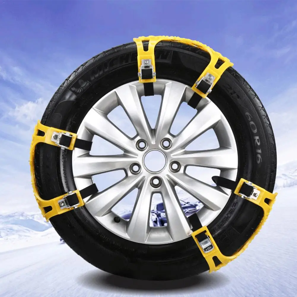 

6PCS Car Snow Road Tire Anti-Skid Thickening TPU Chain Tire Material General Model Non-slip Chain Sand Road