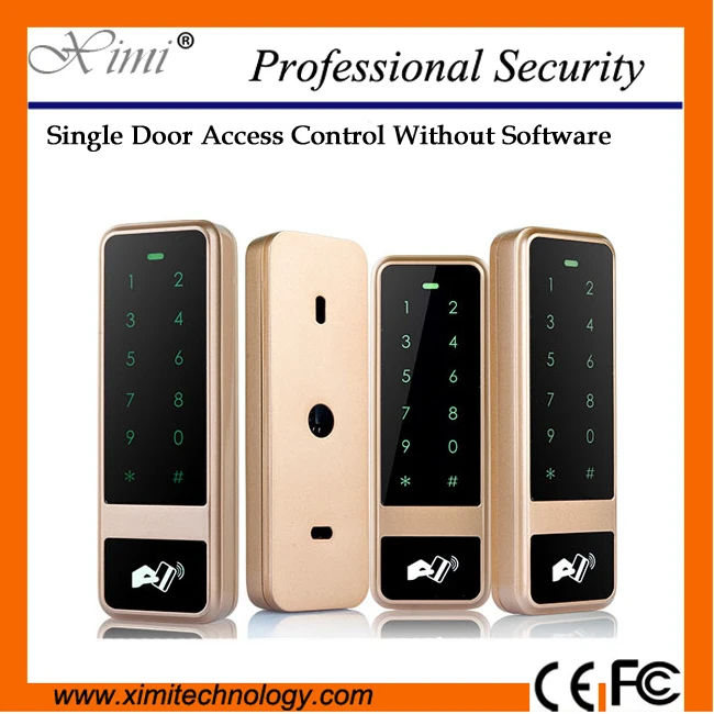 

Free shipping wiegand 26 input &output M12-D 13.56mhz MF card smart card reader touch keypad waterproof surface access control