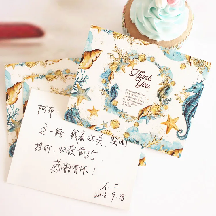 

50 pcs / lot Thank you greeting cards set / Thanksgiving card/ blessing card / message card / gift stationery school supplies