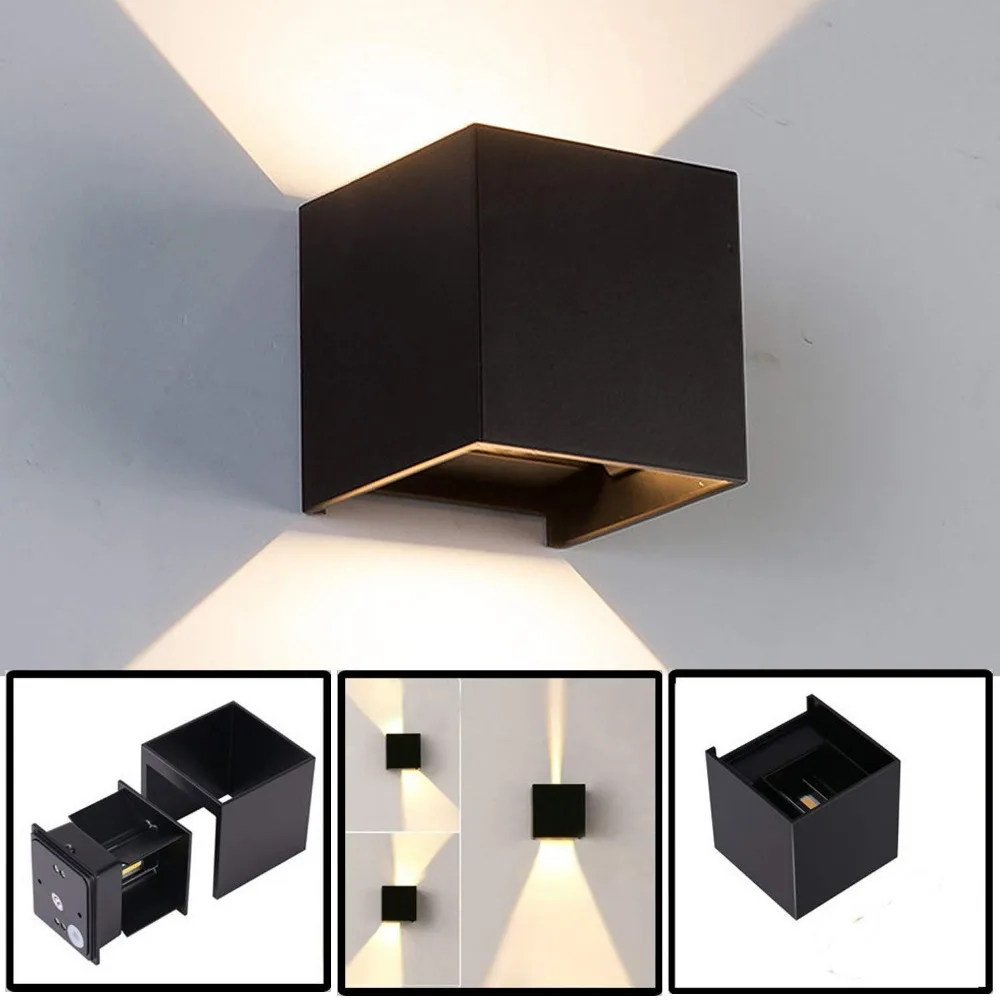 

Dimmable LED Modern Wall Light with Adjustable Beam Angle Design,IP65 Waterproof Aluminum Mounted Simple Square LED Wall Lamp