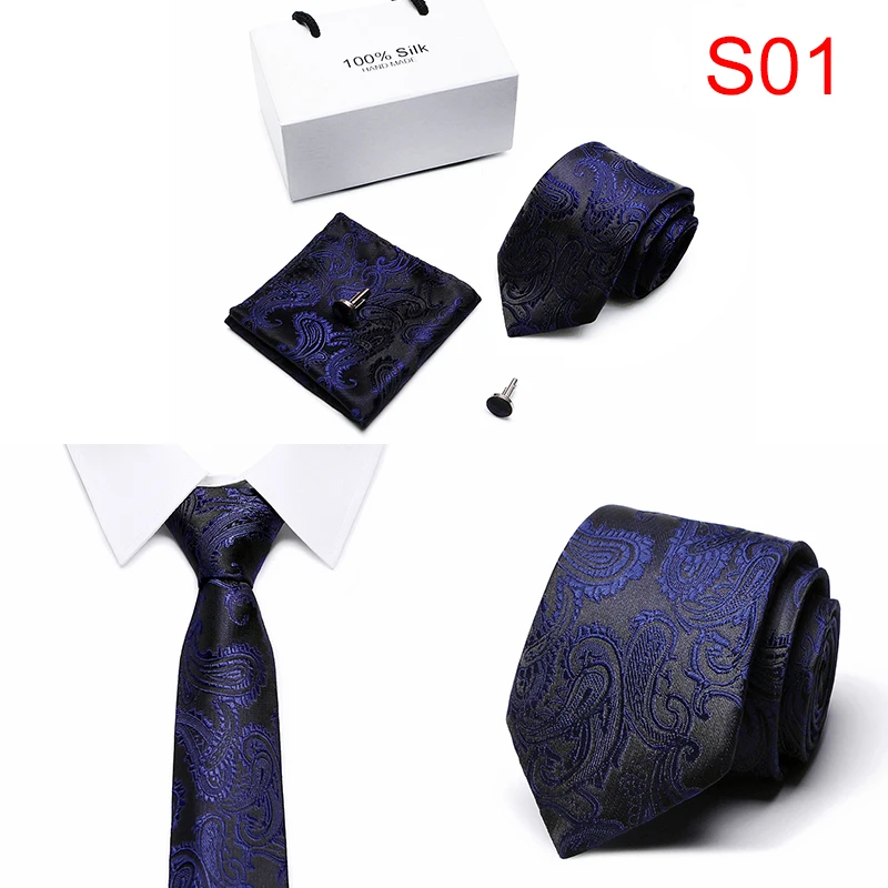 Подарочная коробка 20 видов стилей однотонные мужские Узкие галстуки модные однотонные деревянный галстук-бабочка жаккардовые тканые