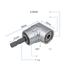 105 градусов под прямым углом сверла расширение хвостовиком Quick Change драйвер бурения отверток Магнитный Шестигранная близких углу инструмент
