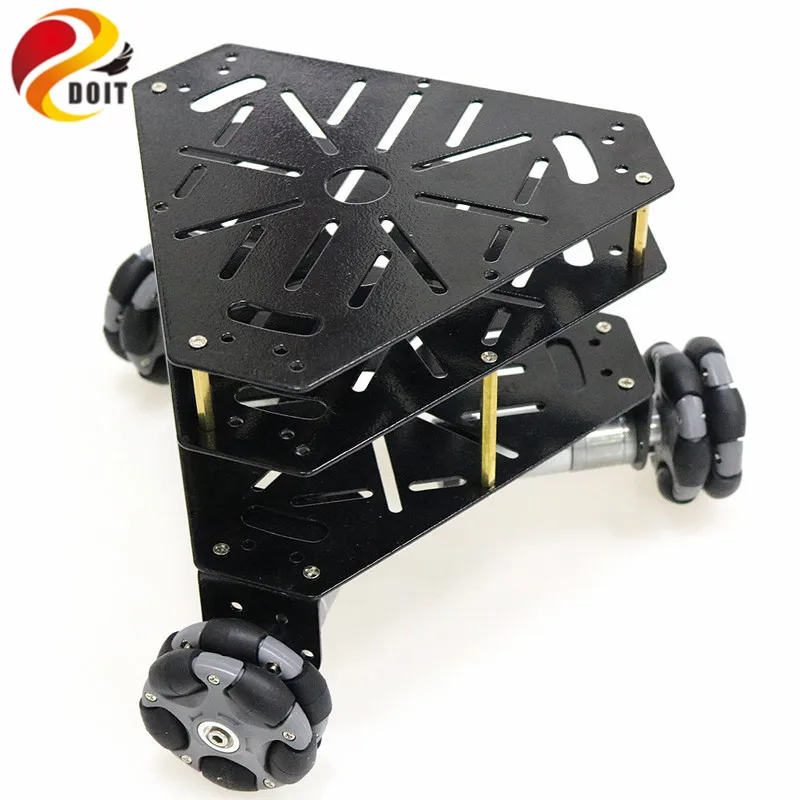 3WD Omni колеса робот шасси автомобиля пятнистая стальная рама с 3 шт. DC 9 в мотор для DIY игрушка автомобиль Owi робот соревнования