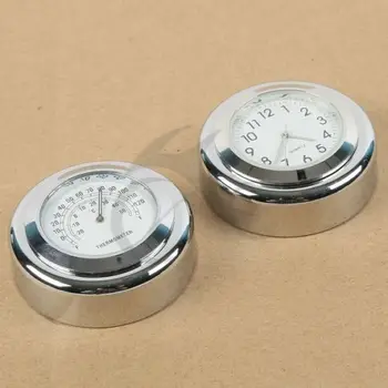 

Motorcycle Windshield Windscreen Chrome Temp Thermometer Dial Clock For Harley