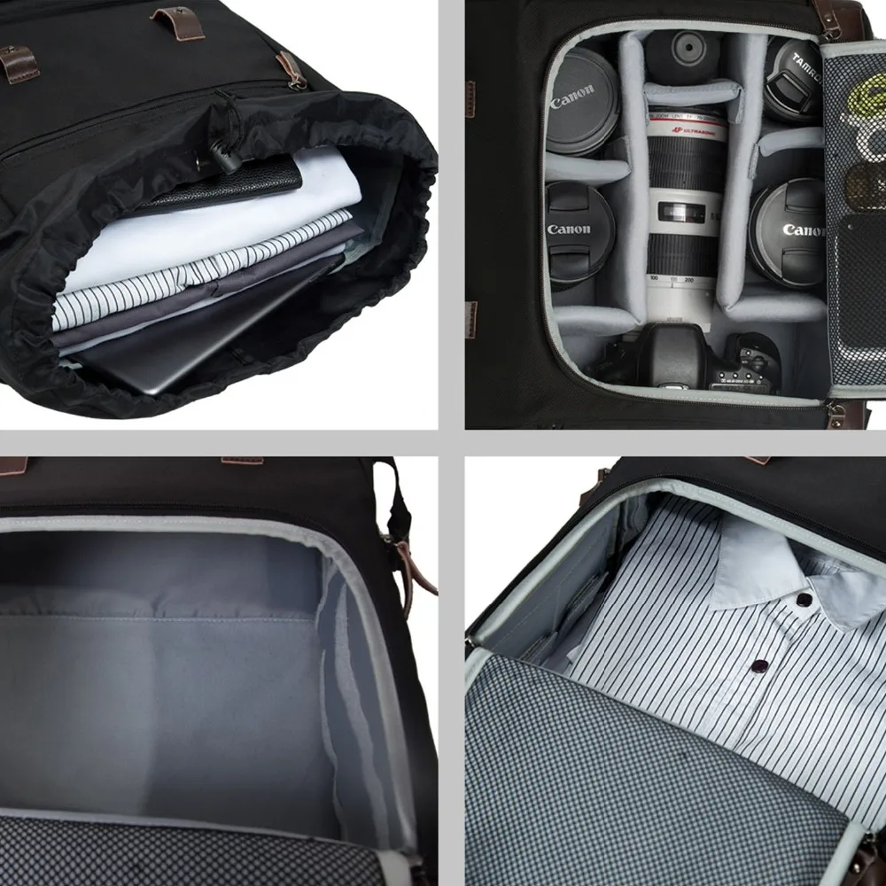 Рюкзак для камеры BAGSMART водонепроницаемый рюкзак DSLR с дождевиком ноутбука
