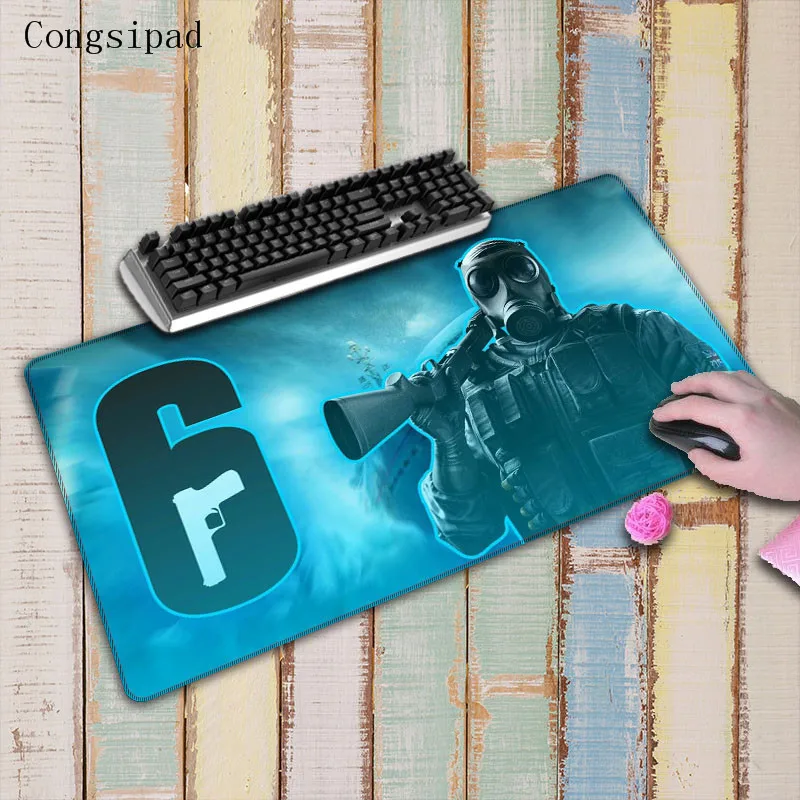 Congsipad Rainbow six siege Large Gaming Keyboard Mouse Pad Rubber waterproof Gamer Mousepad Mat Computer Desk notbook Speed Mat