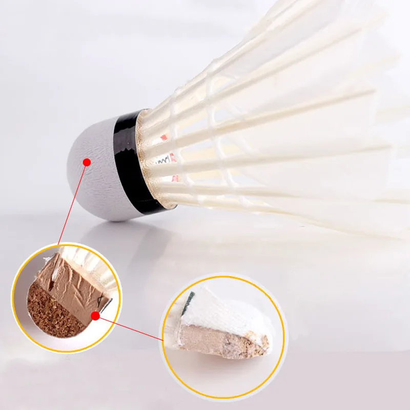 12 Pcs/Lot Badminton Ball White Teal Feather Sport Game Training