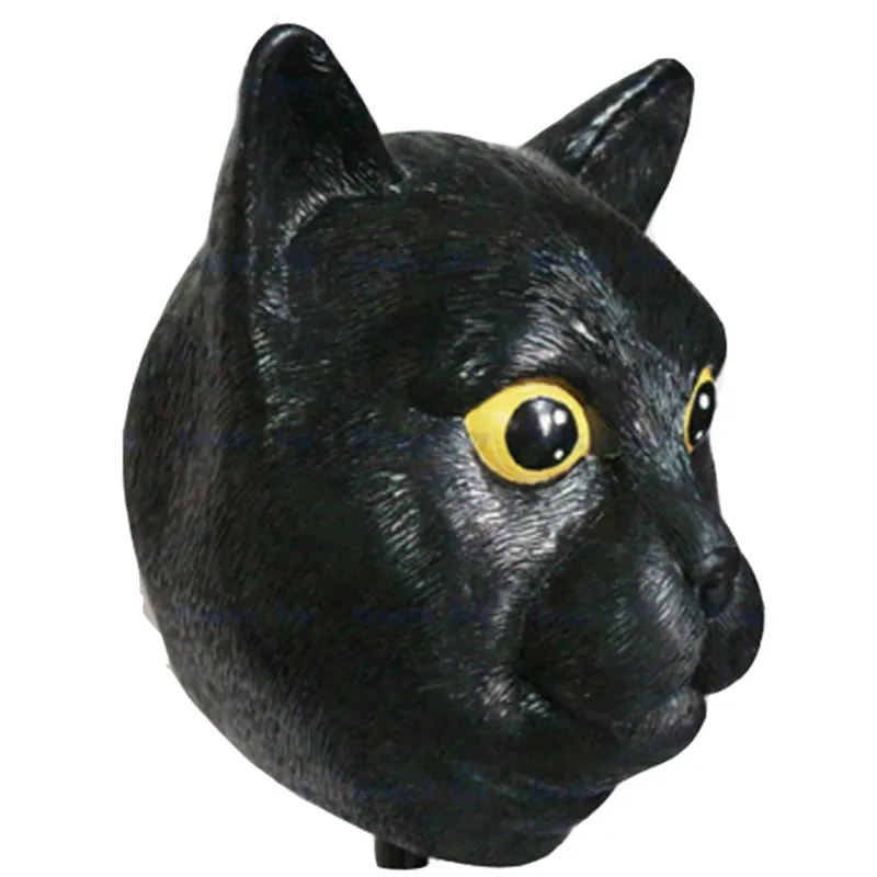 Качественные Черные кошачьи намордники нарядное платье резиновый латексный Полнолицевой маска животного для Хэллоуина Вечерние