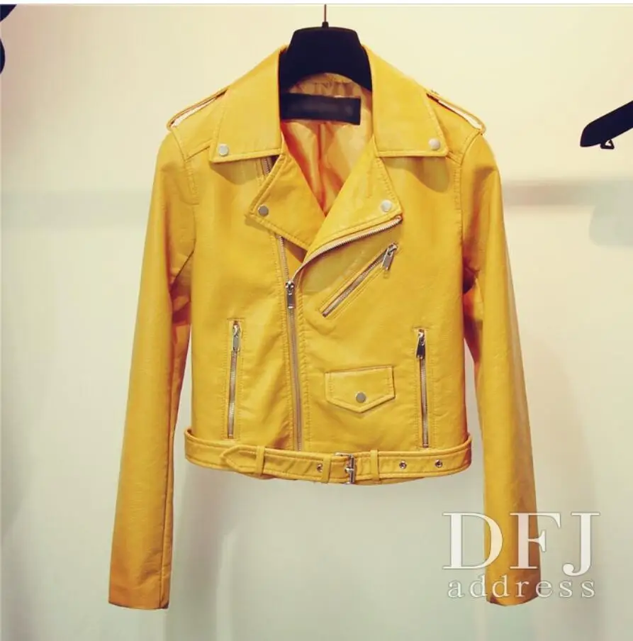 

Autumn New Short Faux Soft Leather Jacket Women Fashion Zipper Motorcycle PU Leather Jacket Ladies Basic Street Coat