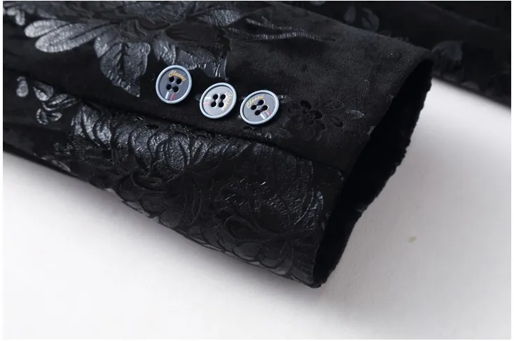 LONMMY 6XL мужские блейзеры, Модные приталенные мужские костюмы с цветочным принтом, повседневные блейзеры с цветочным рисунком, Мужская брендовая одежда, Casaco masculino, черный цвет
