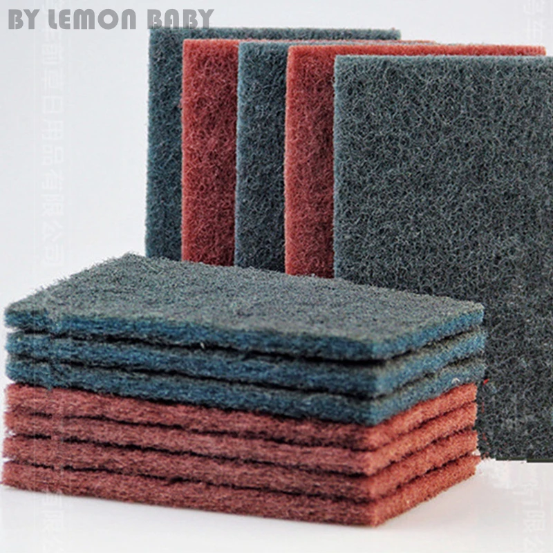 

20Pcs Green / Red Mirlon Abrasive Finishing Polish Pads Rust Decontamination Kitchen Cleaning Pad Washing Dish Towel QDD9072