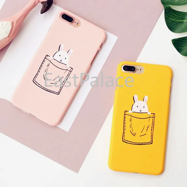 

3D Kawaii Super Cute Design Rabbit Hard Case for IPhone 8 8p 7 Plus 6 S 6s Plus 6p Phone Bunny Couple Cover Fundas 2pcs/lot