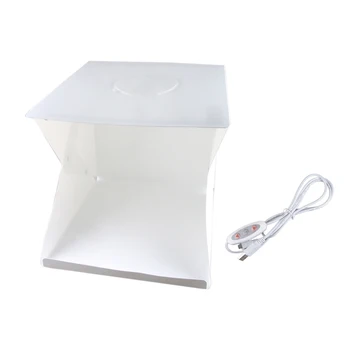 

40x40x40cm 2 LED Portable Mini Folding Studio Photography Backdrops Foldable Softbox with 4 Color Backgound Soft and Lightbox