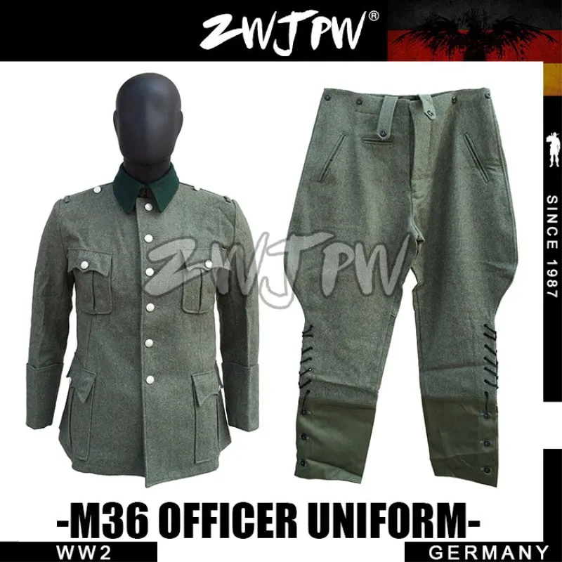 

GERMAN WINTER M36 OFFICER WOOLEN FIELD TUNIC & BREECHES SUITS UNIFORM DE/505105