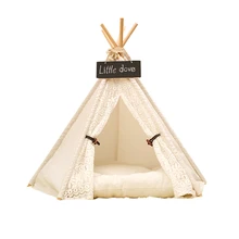 Белый цвет палатка для домашних животных/кровать для собак/кровать для кошек/палатка teepee/площадка для игр домашних животных для горячей продажи с ковриком