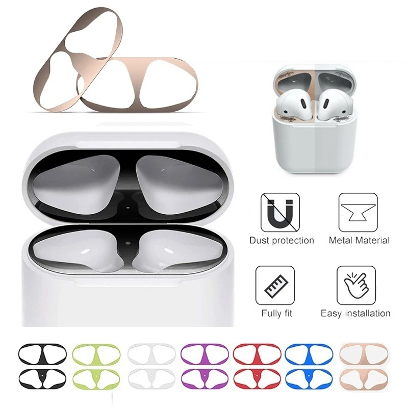 

Metal Dust Guard For AirPods Protection Sticker Dustproof Magnet Headphone Case Cover Protective Sticker Decal Skin Accessories