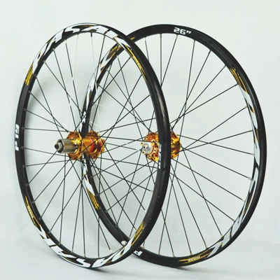 Колесо для горного велосипеда novatel 041042, переднее, 2, заднее, 4 подшипника, ступица дискового тормоза, колесо для велосипеда 26, 27,5, 29 дюймов, колесная пара - Цвет: 26 golden