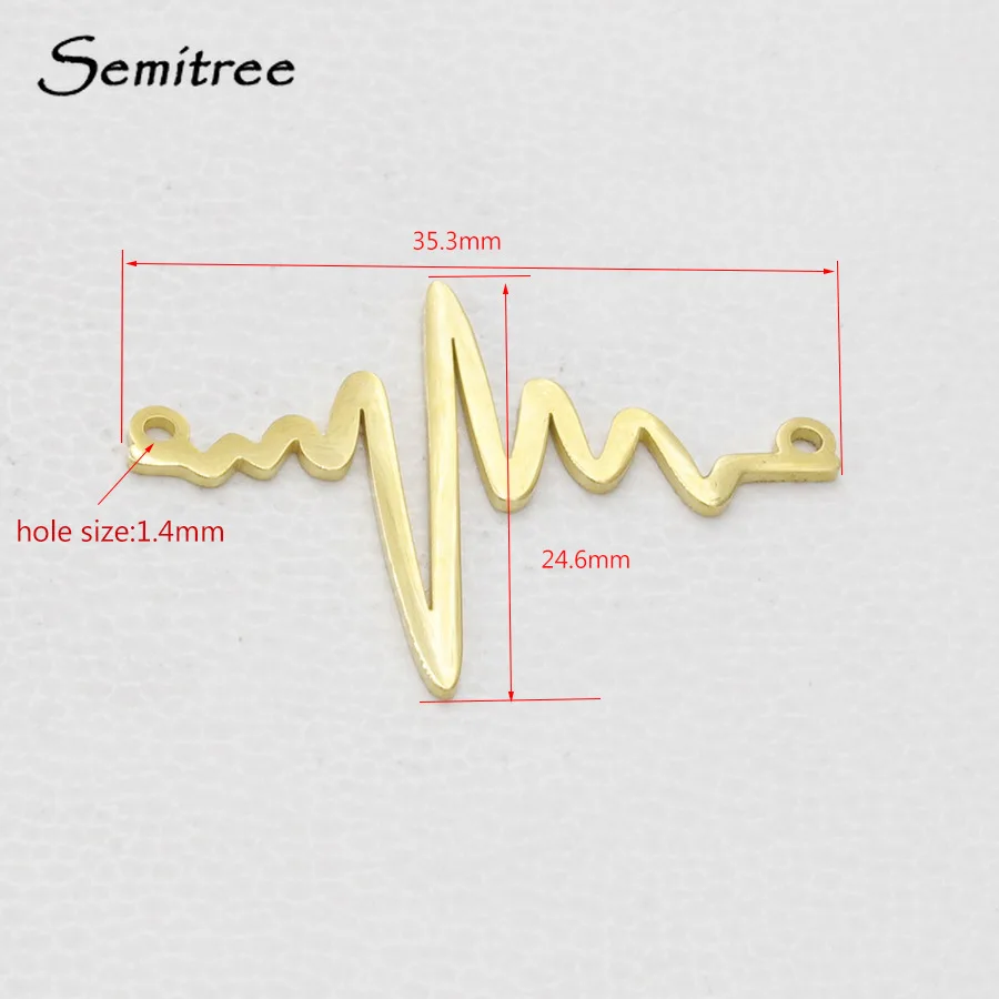 Semitree 5 шт./лот браслет ЭКГ из нержавеющей стали Разъемы Подвески для ожерелья медальон DIY ювелирные изделия аксессуары ручной работы