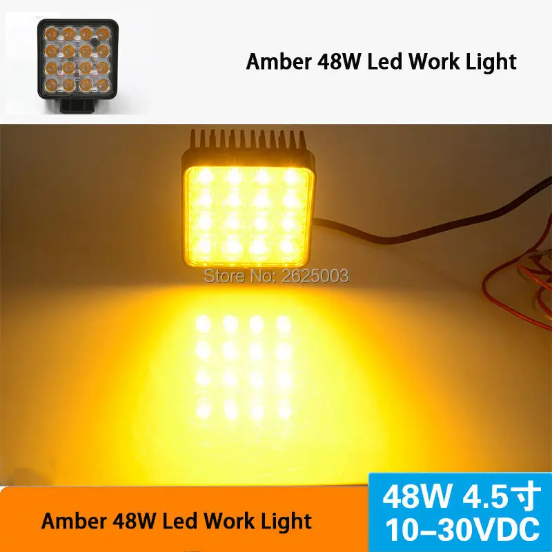 48w led work light led driving light amber yellow fog light 2