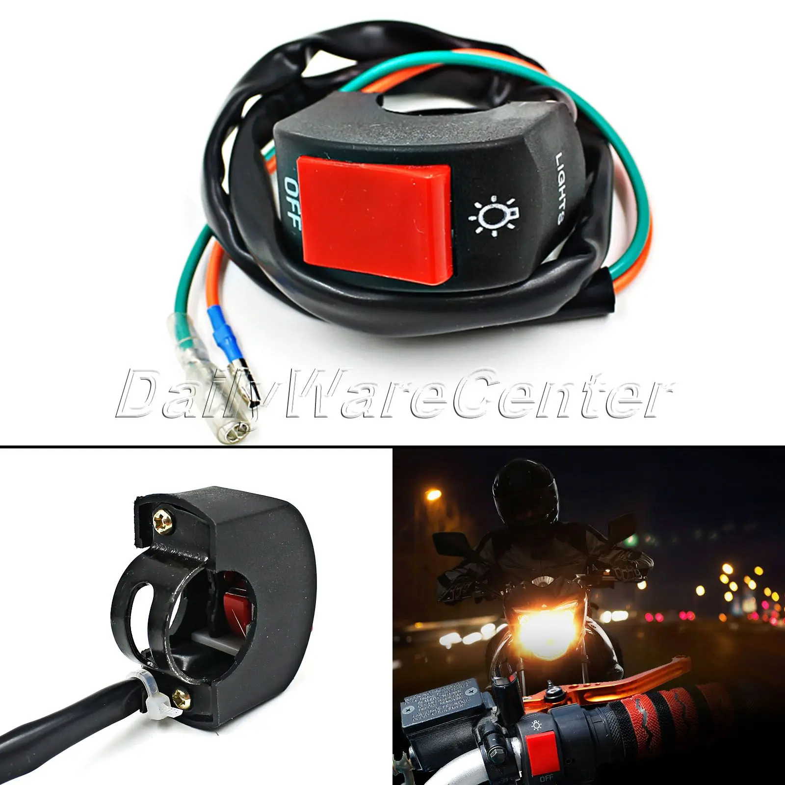 

7/8'' Universal Motorcycle Handlebar Switch Headlight Switch ON/OFF Button Bullet Connector Fog Light Switch Moto Spare Parts