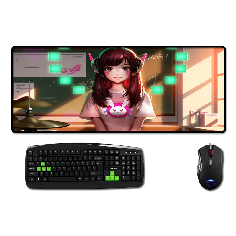  Congsipad The Cute Girls Anime Game Mousepad Large Mice Mat Tablemats Locked Edge for CSGO DOTA LOL