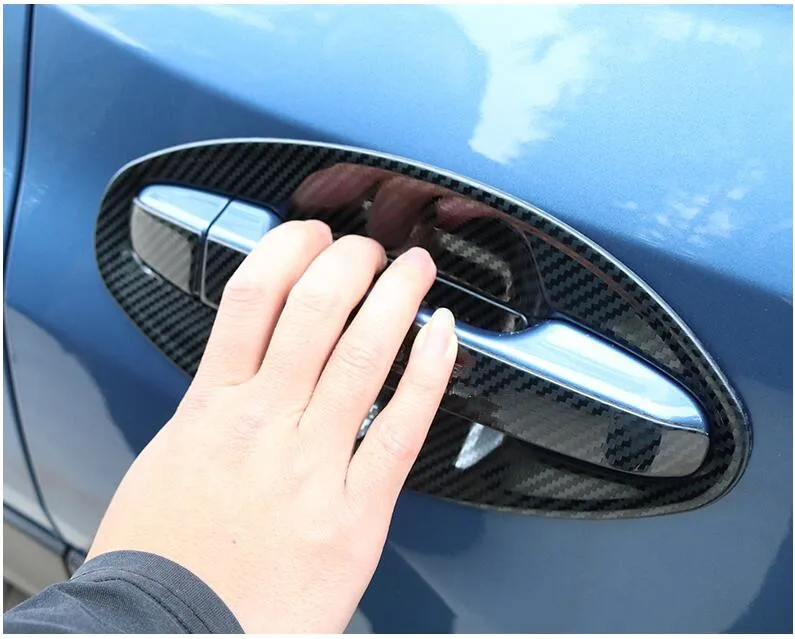 Углеродное волокно синий черный, Серебристый Цвет Нержавеющая стальные наружные двери ручки чаши Украшенные рамки для Subaru Forester CA186