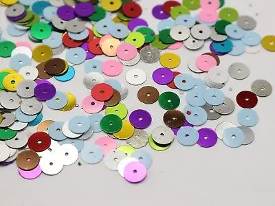 

3000 Mixed Color 8mm Flat Round loose sequins Paillettes sewing Wedding craft