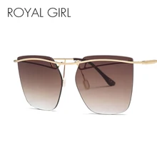 Королевские женские солнцезащитные очки без оправы, брендовые дизайнерские нестандартные солнцезащитные очки больших размеров, мужские градиентные очки для женщин SS686